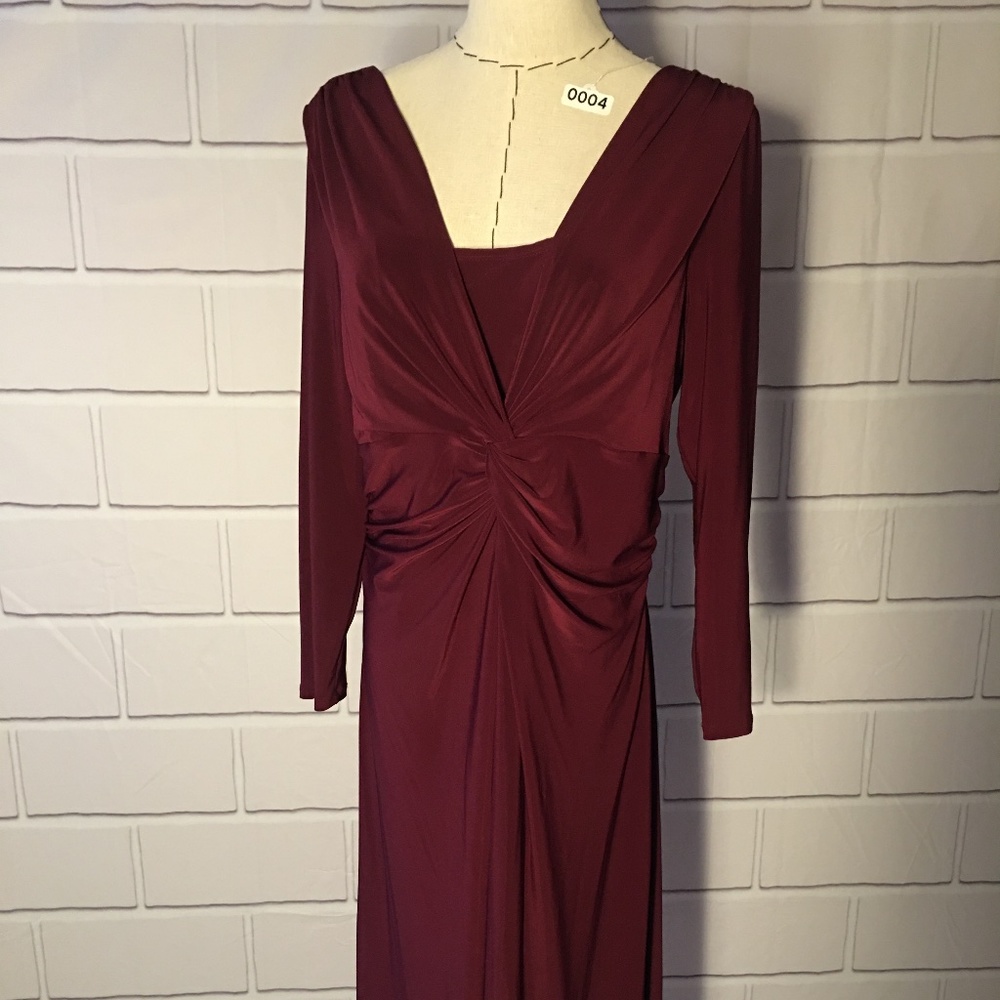 Chaps Burgundy Tight Fitted Dress Size Large